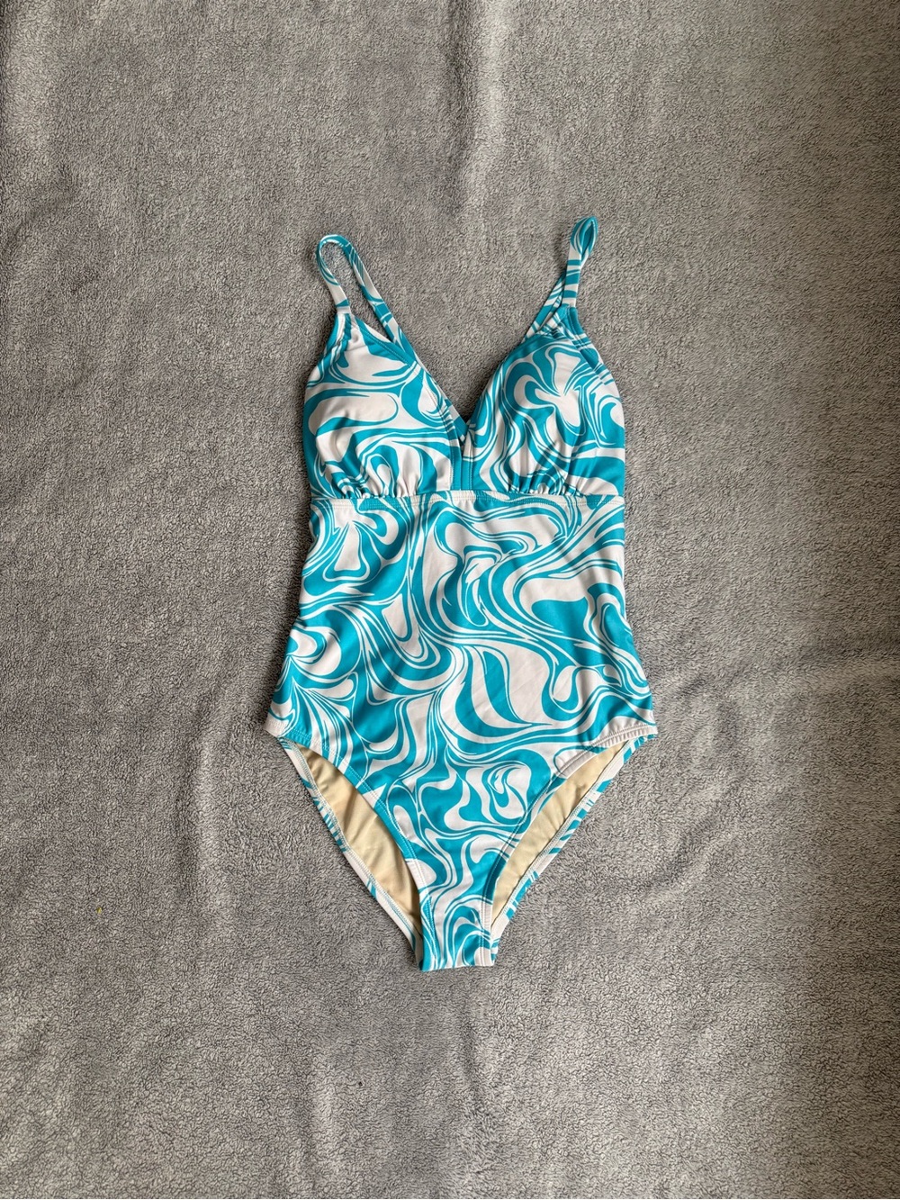 Turquoise Swirl One-Piece Swim Bodysuit
